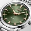 Montre Conquest Heritage 40mm Automatique Cadran Vert laqué poli Bracelet Acier