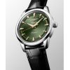 Montre Conquest Heritage 40mm Automatique Cadran Vert laqué poli Bracelet Alligator