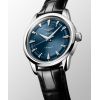 Montre Conquest Heritage 38mm Automatique Cadran Bleu laqué poli Bracelet Alligator