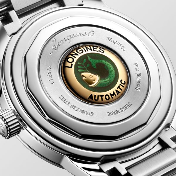 Montre Longines Conquest Heritage 38mm Automatique Cadran Argenté Bracelet Acier