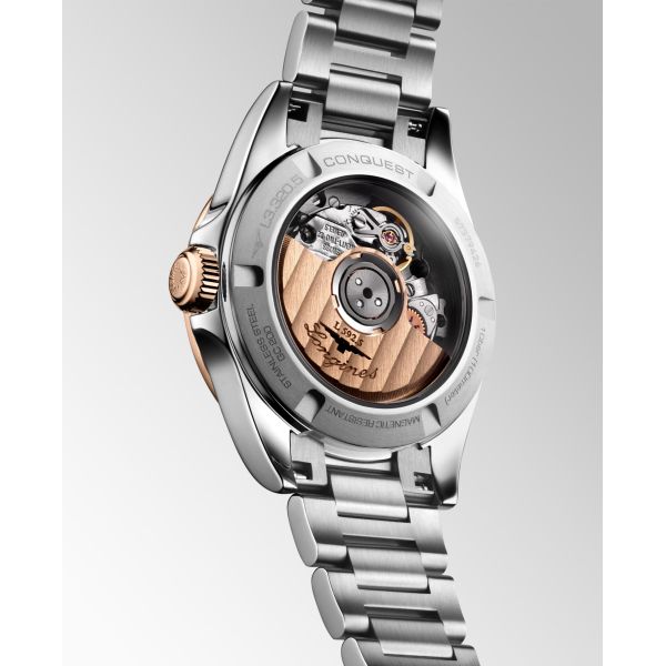 Montre Longines Conquest 30mm Automatique Cadran Argenté "soleil" Bracelet Acier