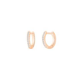 Boucles d'Oreilles Ginette NY Be Mine Mini Diamond Hoops Or Rose