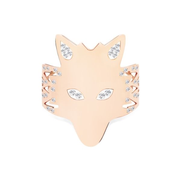 Bague Ginette NY Wolf Diamants Or Rose
