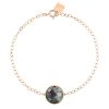 Bracelet Ginette NY Pixie Ever Black Mop Disc Bracelet Or Rose Nacre