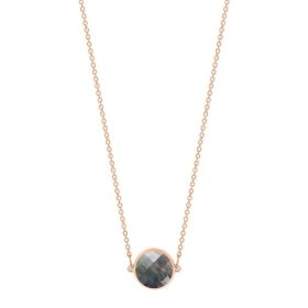 Collier Ginette NY Mini Pixie Ever Disc On Chain Or Rose Nacre Noire
