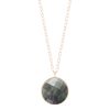 Collier Ginette NY Jumbo Pixie Ever Disc On Chain Or Rose Nacre Noire