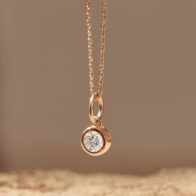 Pendentif Ginette NY Large Lonely Diamant Charm Or Rose