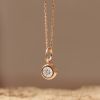 Pendentif Ginette NY Large Lonely Diamant Charm Or Rose