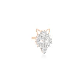 Boucle d'oreille Ginette NY Solo Diamond Wolf Stud Or Rose