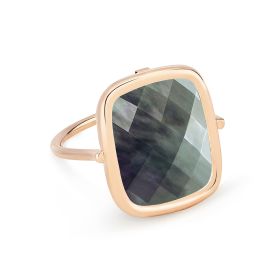 Bague Ginette NY Pixie Antique Ring Or Rose Nacre Noire