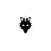 Pendentif Ginette NY Mini Wolf Charm Or Rose Onyx