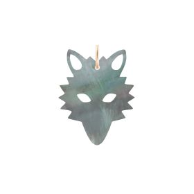 Pendentif Ginette NY Wolf Charm Or Rose Nacre Noire
