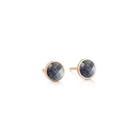 Boucles d'oreilles Ginette NY Pixie Ever Black Mop Disc Studs Or Rose Nacre Noire