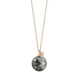 Collier Ginette NY Pixie Ever Disc On Chain Or Rose Nacre Noire