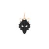 Pendentif Ginette NY Black Diamant Wolf Charm Or Rose