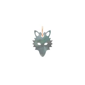 Pendentif Ginette NY Mini Wolf Or Rose Nacre Noire