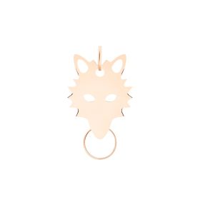 Pendentif Ginette NY Wolf With Circle Or Rose