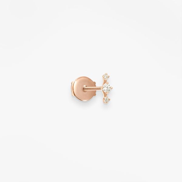 Puce d'oreille Vanrycke Paris Stardust Or rose 18k et diamants