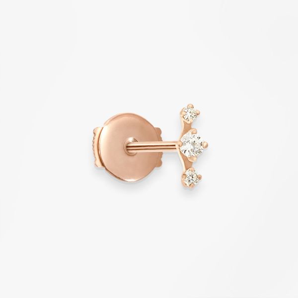Puce d'oreille Vanrycke Paris Stardust Or rose 18k et diamants