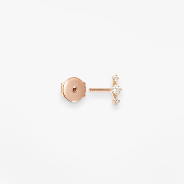 Puce d'oreille Vanrycke Paris Stardust Or rose 18k et diamants