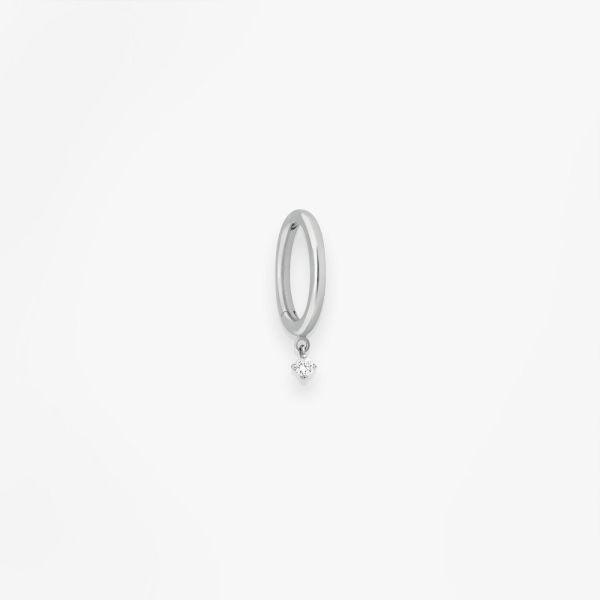 Créole Vanrycke Paris Stardust Or blanc 18k et diamant taille S