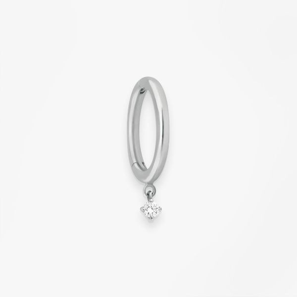 Créole Vanrycke Paris Stardust Or blanc 18k et diamant taille S