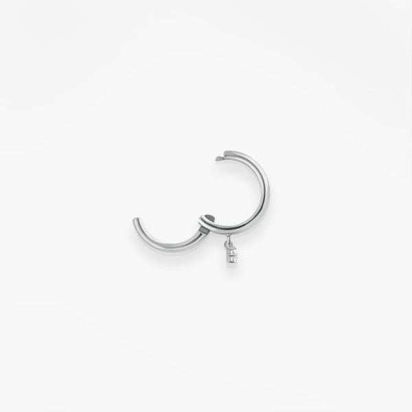 Créole Vanrycke Paris Stardust Or blanc 18k et diamant taille S