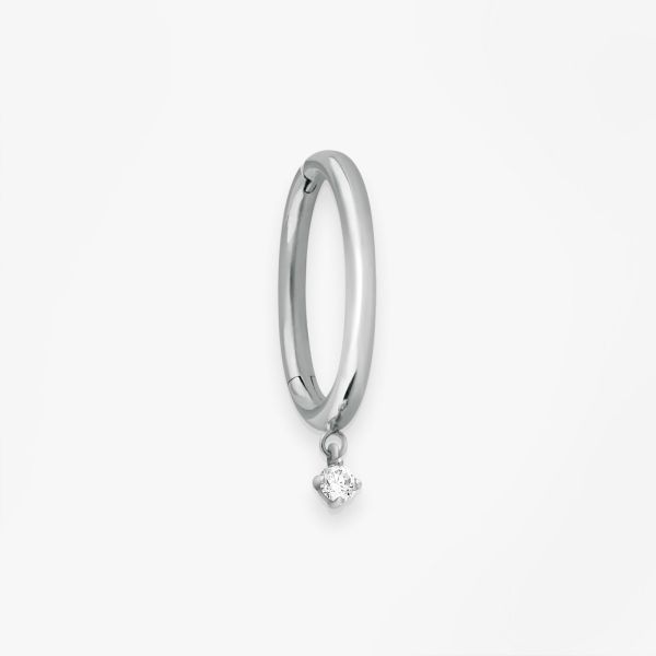 Créole Vanrycke Paris Stardust Or blanc 18k et diamant taille M
