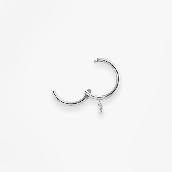 Créole Vanrycke Paris Stardust Or blanc 18k et diamant taille M