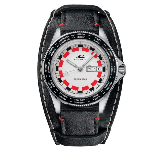 Montre Mido Ocean Star Decompression WorldTimer Noir Rouge