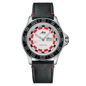 Montre Mido Ocean Star Decompression WorldTimer Noir Rouge