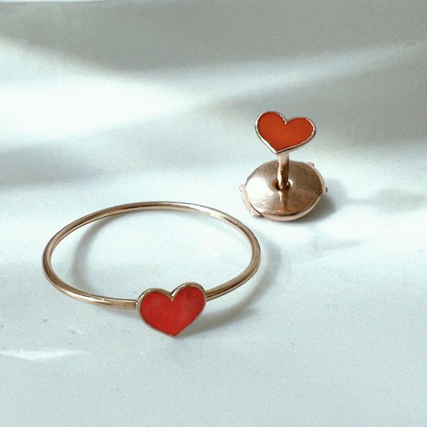 Bague Vanrycke Emoji Cœur Or Rose 18k