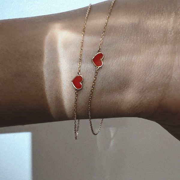 Bracelet Vanrycke Emoji Cœur Or Rose 18k
