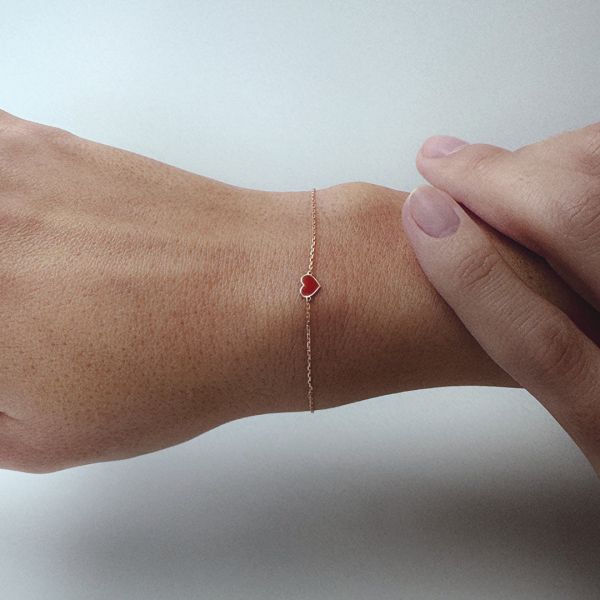 Bracelet Vanrycke Emoji Cœur Or Rose 18k