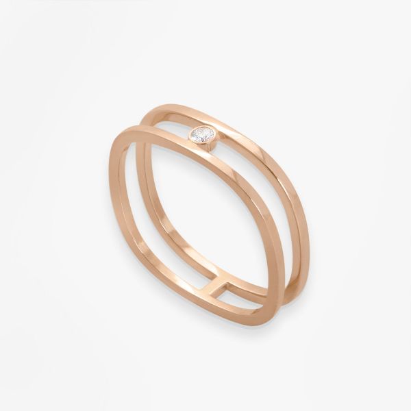 Bague Vanrycke Paris Charlie Or rose 18k diamant