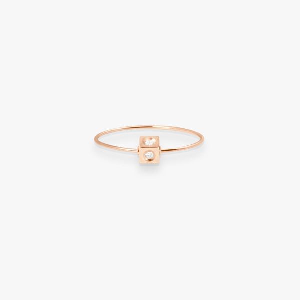 Bague Vanrycke Paris Cubix Or rose 18k diamants