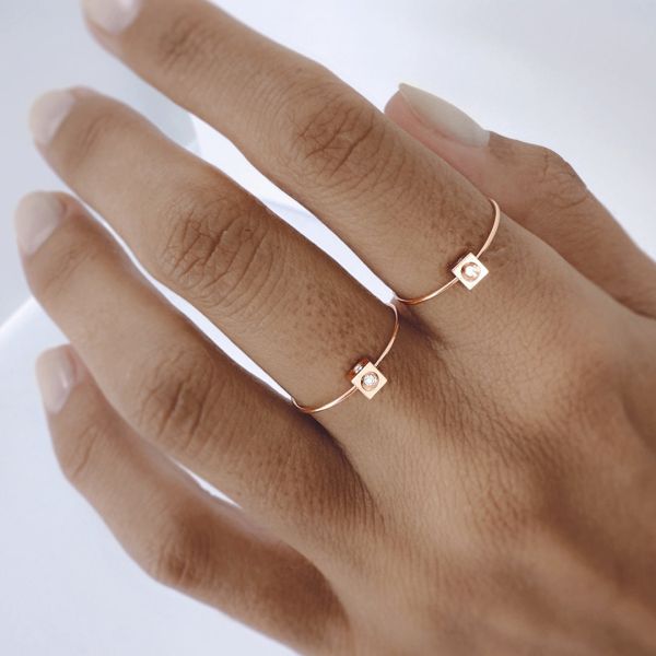 Bague Vanrycke Paris Cubix Or rose 18k diamants