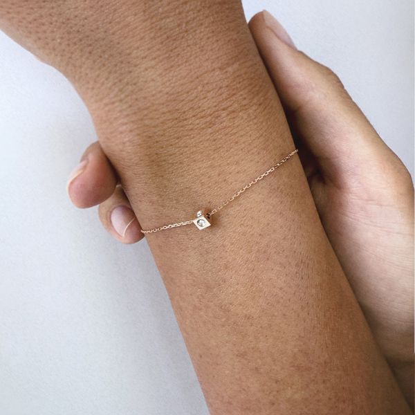 Bracelet Vanrycke Paris Cubix Or rose 18k diamants