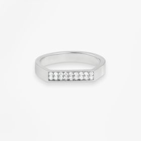 Chevalière Bonnie and Clyde Or blanc 18k diamants