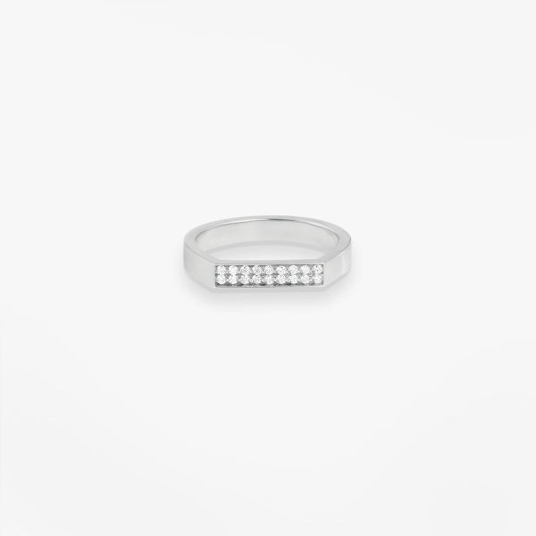 Chevalière Bonnie and Clyde Or blanc 18k diamants