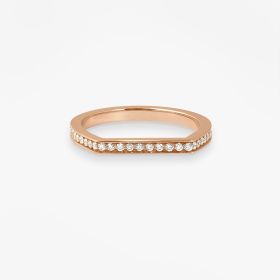 Chevalière Bonnie and Clyde Or rose 18k diamants