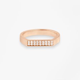 Chevalière Bonnie and Clyde Or rose 18k diamants 0,07ct