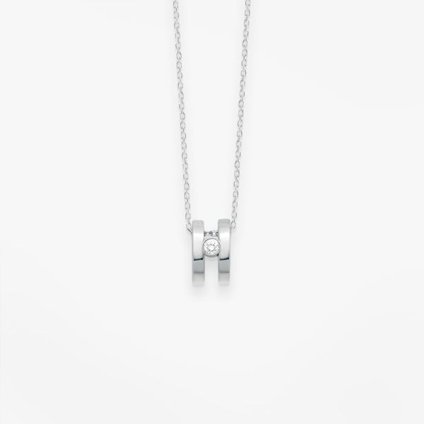 Collier Vanrycke Paris Charlie Or blanc 18k diamant