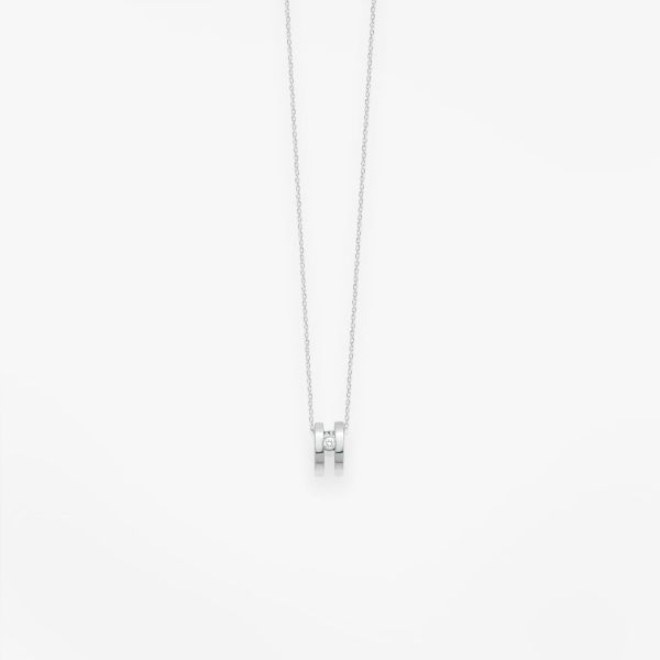 Collier Vanrycke Paris Charlie Or blanc 18k diamant