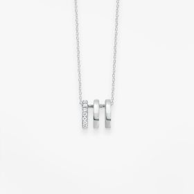 Collier Vanrycke Paris Charlie Or blanc 3 anneaux diamant