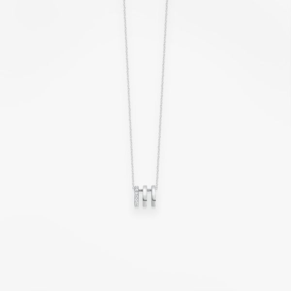 Collier Vanrycke Paris Charlie Or blanc 3 anneaux diamant