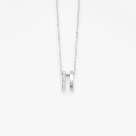 Collier Vanrycke Paris Charlie Or blanc 2 anneaux diamants