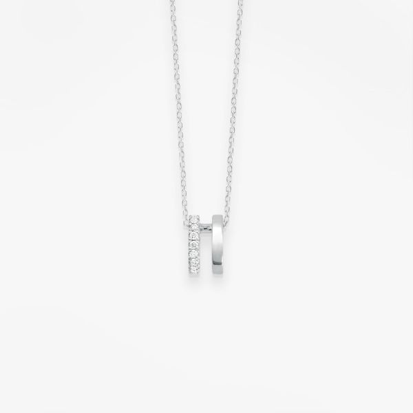 Collier Vanrycke Paris Charlie Or blanc 2 anneaux diamants