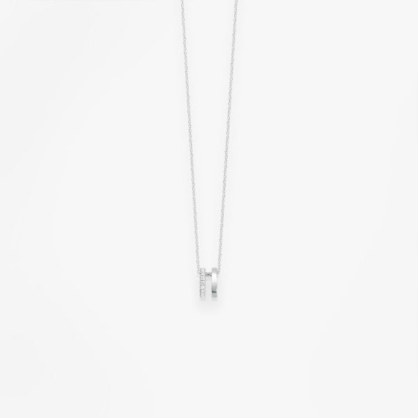 Collier Vanrycke Paris Charlie Or blanc 2 anneaux diamants