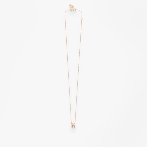 Collier Vanrycke Paris Charlie Or rose 2 anneaux diamant